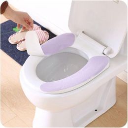 Toilet Seat Covers 1 Pair Reuseable Sticky Soft Cover Washable Mat Bathroom Pad Cushion