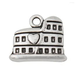 Charms Trendy Vintage Alloy Castle DIY Pendant 14 16mm 25pcs AAC975