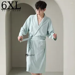 Men's Sleepwear Plus Size Long Sleeve Nightgown Pyjamas Pyjamas Bathrobe Fat Large 6XL Loungewear Male Night Wear Suit