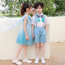 Clothing Sets International Children's Day Performance Clothes Primary School Graduation Boys' Suspenders Chorus Girls' Dance