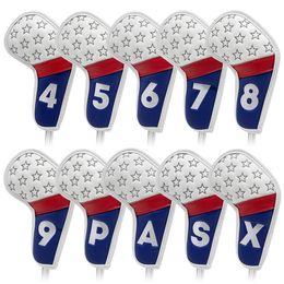 Other Golf Products Golf Iron Headcovers 10pcs/set Golf Club Head covers High-end Iron Wedge covers Golf Club Headcovers White 231101