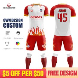 Other Sporting Goods Personalised Custom Men's Soccer Wear Fully Sublimated Printed Jersey Football Team Training Uniforms Sportswear M924 231102