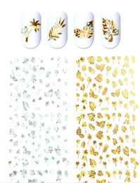 DIY Handcrafts 3D Nail Stickers Holographic Coconut Tree MapleTurtle Leaf Design Nail Art Manicure Decals Manicure Supplies5404130