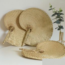 Decorative Flowers & Wreaths Decorative Flowers 1Pc St Weaving Cast Leaves Fan Rattan Summer Cool Cattail Diy Handmade Decor Crafts Dr Dh3Pl