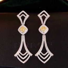 0.18ct/0.98ct Jewellery 18k Earrings with Real Diamonds Sophisticated Trendy Natural Yellow Diamonds 18k Gold Earrings