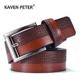 Belts Fashion Men Leather Belt For Jeans Luxury Designer Casual Strap Male Pin Buckle High Quality Brown Black Blue Color 231101