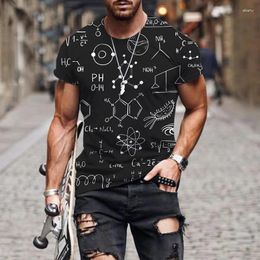 Men's T Shirts Mathematical Formula 3D Printed Summer T-Shirt Personality Street Round Neck Short Sleeve Hip-hop Shirt Tops
