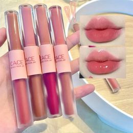 Lipstick Cosmetics Lip Gloss Double end Cace Glaze Makeup Available In 6 Colors Moisture Matte 231102