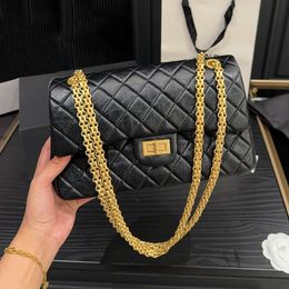 French Designer Classic 2.55 Chain Crossbody Bag High-quality Women Fashion Flap Shoulder Bags Handbag Double Letter Luxury Leather Ladies Satchel Underarm Bag 25CM