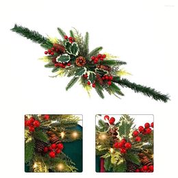 Decorative Flowers Flower Wreath Christmas Garland Decoration Pine Cone Mailbox Home Glow Dead Branch Rattan Ornament