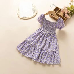 Girl Dresses 2023 Summer Dress Children's Clothing Flowers Korean Style Casual Partying Cute Trend Toddler Princess Kids Clothes