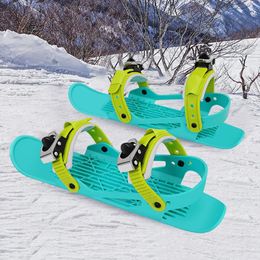 Mountaineering Crampons Mini Short Ski Skates Short Mini Skating Ski Shoes Adjuatable Adults Short Snow Skateboard Portable Fit Into Your Backpack 231102