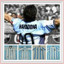 Qqq8 Retro Soccer Jersey 86 78 98 06 Diego Maradona Ortega Shirt Football Messis Crespo Riquelme Caniggia Kempes Hot Classic