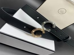 Designer Belts Womens Leather Women Belt Lady Girdle Diamonds Waistband Fashion Classic Golden Sliver Letter C Buckle Jariser8729304