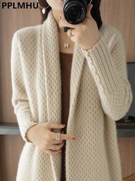 Women's Sweaters Fall Winter Thick Long Sweater Cardigan Coat Casual Loose Knit Gilet Jackets Big Size 4xl Malhas Casaco Warm Sueter Tops 231101