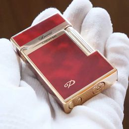 Lighters Genuine Steel Tone Loud Lighter No Gas Inflatable Open Flame Metal Side Sliding Cigarette for Boyfriend Husband Gift Box