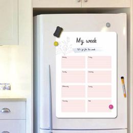 Erasable Fridge Magnet Monthly Weekly Schedule A4 Magnetic Planner Whiteboard Calendar Stickers Memo Message White Board