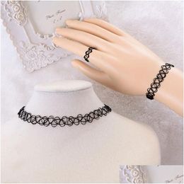 Chain Link Bracelets Chain Vintage Hollow Tattoo Braided Fish Line Choker Necklacefor Women Stretch Mix And Match Necklace C Dhgarden Dhezl