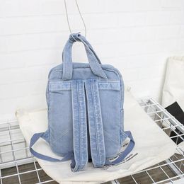 School Bags Women's Bag Good Quality Denim Backpack College Style Solid Colour For Teenage Can Store Personal Belongings