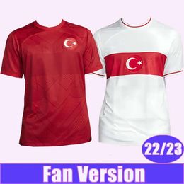 Qqq8 22 23 Turkey National Team Mens Soccer Jerseys Celik Demiral Ozan Kabak Calhanoglu Yazici Home Red Away White Football Shirts Short