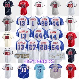 Ronald Acuna Jr. Baseball -Trikot Austin Riley Michael Harris II Ozzie Albies Matt Olson Sean Murphy Spencer Strider Jarred Kelenic Chris Verkauf Marcell Ozuna Hank Aaron