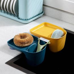 Kitchen Storage Sink Drain Basket Suction Cup Rack Supplies Organiser Dishwashing Cloth Chopsticks Debris Wall Shelf