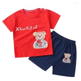 Clothing Sets 2024 Two Pieces Cotton Children Summer Boy Short Sleeve Fashion Girls Suit Cartoon Sports Outfits 0-6Y