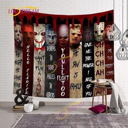 Tapestries Horror Movie Tapestry Dorm Artwork Halloween Home Bedroom Living Room Decor Wall Hanging Curtain