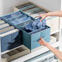 Clothing Wardrobe Storage T-Shirt Storage Box in the Closet Denim Pants for Wardrobe Clothes in Cabinets Underwear Drawers R231102