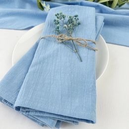 Table Napkin 4PCS 30x45cm100% Cotton Napkin Blue Reusable Wedding Party Christmas Table Decor Retro napkins 231101
