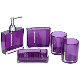 Bath Accessory Set 5Pcs Acrylic Bathroom Liquid Soap Dispenser Dish Toothbrush Holder Mouthwash Cup Home Supplies Accessories