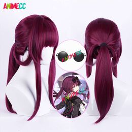 Honkai Star Rail Kafaka Wig Anime Game Rose Purple Heat Resistant Synthetic Cosplay Wigs Simulated Scalp cosplay