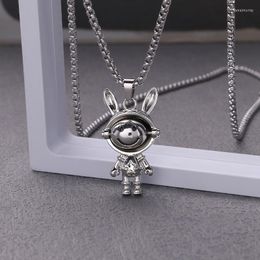 Pendant Necklaces Luxury Steel Necklace Space Zodiac Astronaut Men And Women Sweater Chain Drop