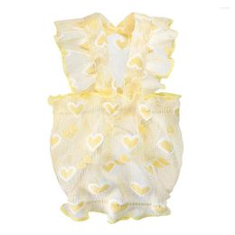 Dog Apparel Mesh Lace Princess Breathable Pet Dress Fine Glitter Heart Pattern Cat Summer Skirt Vest Costumes Supplies