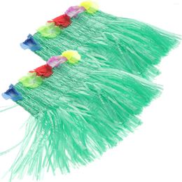 Decorative Flowers 8 Pcs Colourful Hawaiian Beach Party Grass Costume Girls Hula Coat Dance Supply