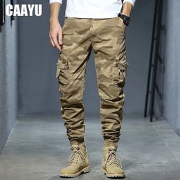 Mens Pants CAAYU Joggers Cargo Men Casual Hiphop MultiPocket Male Trousers Sweatpants Streetwear Tactical Track KhakiCamouflage 231101