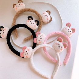 Hair Accessories Korean Style Children Cute Hairbands Autumn Winter Plush Cartoon Bear Simple Band For Girl Fashion