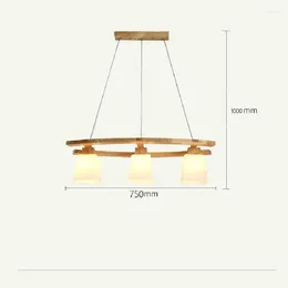 Pendant Lamps LED Lamp Creative Nordic Simplicity Wood Bar Bedside Bedroom Parlour Kitchen Remote Control Adjustable Hanging Light