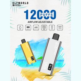 Original Elfworld Shock price new ultima pro 12000 Puffs 0%2%5% prefilled 18ml E-liquid new arrival e-cigarette kit 15k18k20k disposable vape elf airflow led screen bar