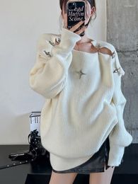 Women's Sweaters Oversize Knitted Sweater Women Sexy Off Shoulder Pullover Female Korean Fashion Spicy Girl Casual Loose Jumper Y2K