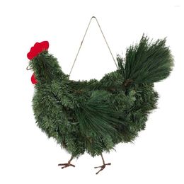 Decorative Flowers Party Home Decor Gift Rooster Chicken Wreath Creative ABS DIY Hanging Crearive Durable Simulation Plant