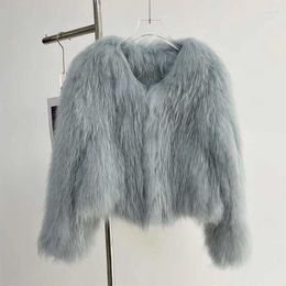 Women's Fur Winter Jacket Clothing Medium Length Cape Double-sided Coat Real Raccoon Dog Warm Thick Loose Fitting Outer Wear