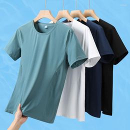 Men's T Shirts 8XL Summer T-Shirts Men Ice Silk Casual Loose Solid Shirt Mens Sportswear O-Neck Short Sleeve Street Tops Tees Male Clothing