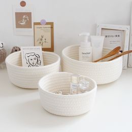 Storage Baskets Handmade Woven Storage Basket Cotton Rope Child Toy Storage Vegetable Rope Bins For Toys Towels Blankets Nursery Kids Room 230331