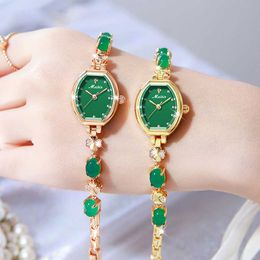 New Female Designer Jade Badge Bracelet Women Watch Luxury Fashion Personality Mineral Reinforced Glass Mirror Women Waterproof Watch