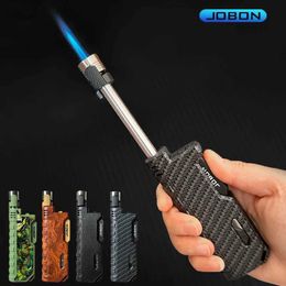 Lighters Creative Telescopic Pole Ignition Blue Flame Windproof Lighter Can Be Used in The Kitchen Outdoor Camping Spray Gun