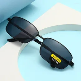 Sunglasses Square Frame Rectangle Men Polarised Fashion Trend Driving Fishing Polaroid Alloy Sun Glasses Vintage Male Eyewear