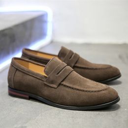 Dress Shoes Flats Men Large Size Solid Suede Casual Soft Fashion Loafers Slip on Male Lightweight Driving Flat Heel Footwear 231102