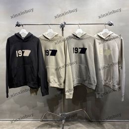 xinxinbuy Men designer Hoodie Sweatshirt Flocking letter sets high street long sleeve women blue Black white S-3XL