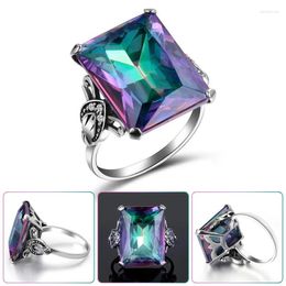 Wedding Rings Design Women Ring Zircon Colorful Cubic Party Charms Fashion Jewelry For Bridal Girlfriend Gift